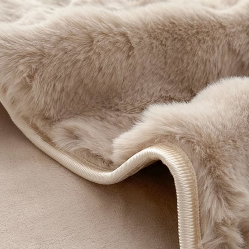 Copertura per materasso con angoli in pelliccia sintetica di coniglio deluxe