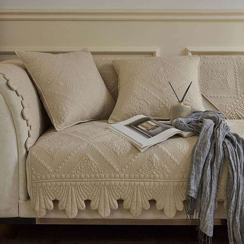 Copertura per divano in cotone lavabile con spigoli in tessuto alla moda