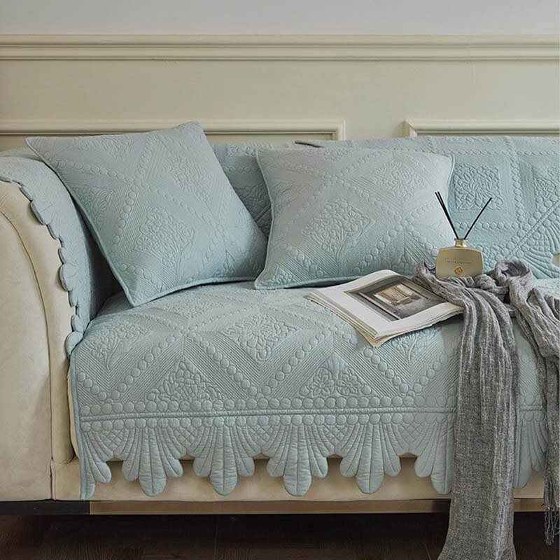 Copertura per divano in cotone lavabile con spigoli in tessuto alla moda