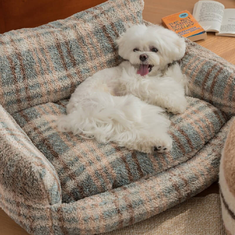 Divano letto per cani e gatti in peluche cozy per vacanze pigre