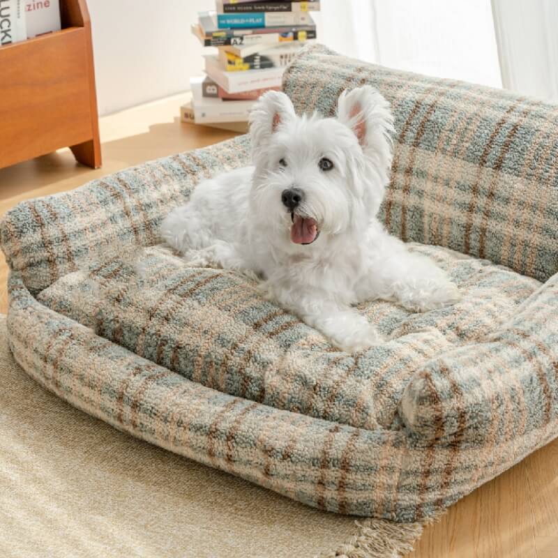 Divano letto per cani e gatti in peluche cozy per vacanze pigre
