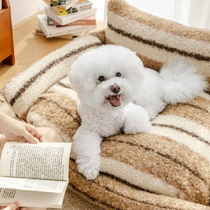 Divano letto per cani e gatti in peluche cozy per vacanze pigre