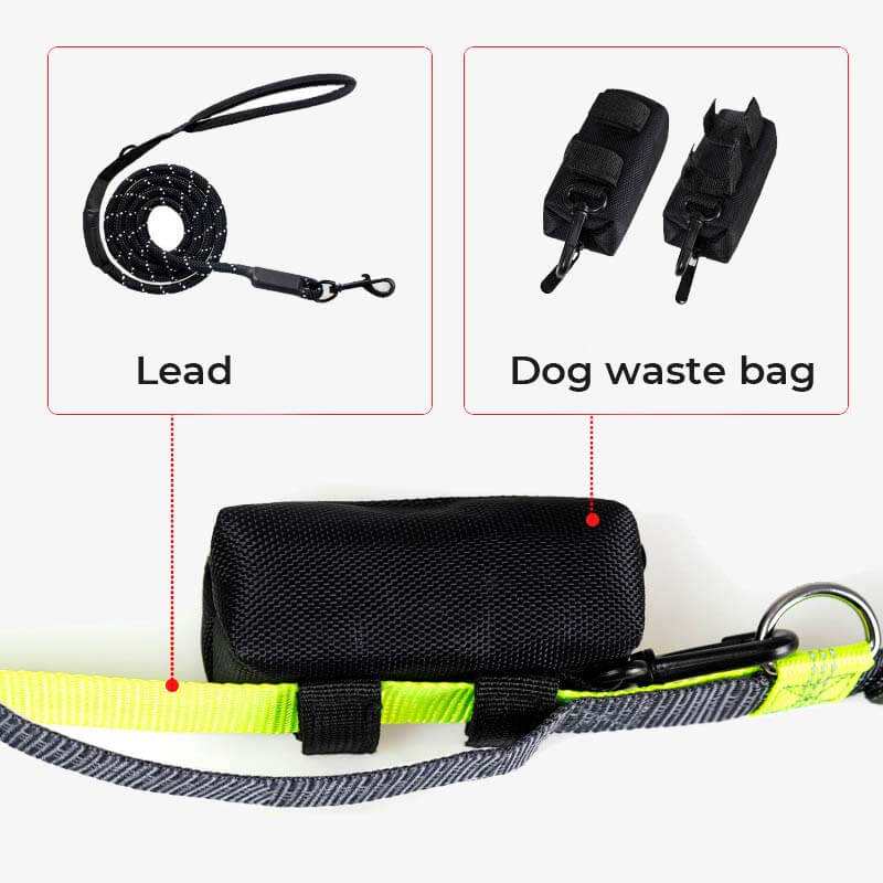 Borsa per passeggiate con cani in tessuto Oxford portatile, dispenser per sacchetti per rifiuti per cani