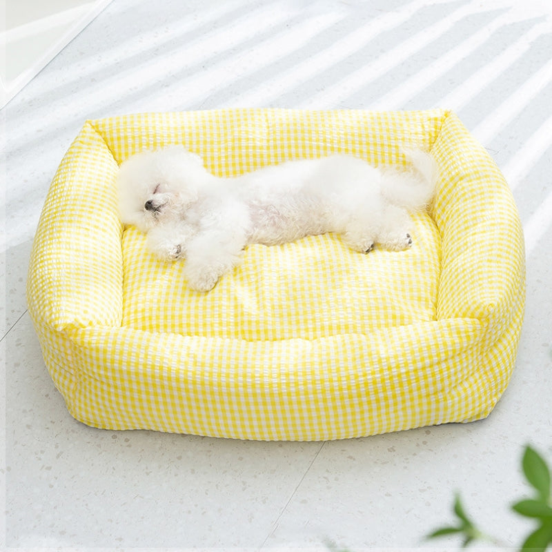 Cuscino per cani lavabile a forma di rettangolo, letto per animali traspirante