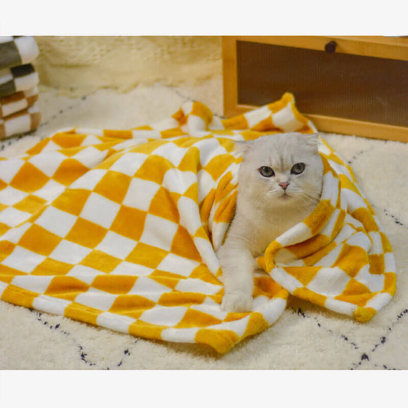 Coperta per animali in flanella a quadretti elegante per cani e gatti