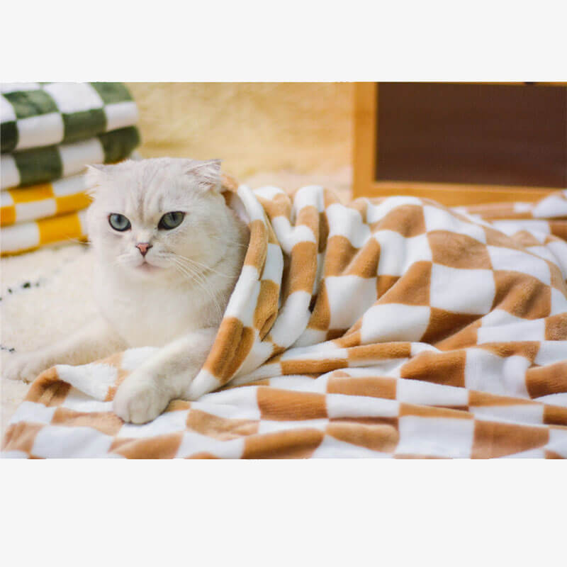 Coperta per animali in flanella a quadretti elegante per cani e gatti