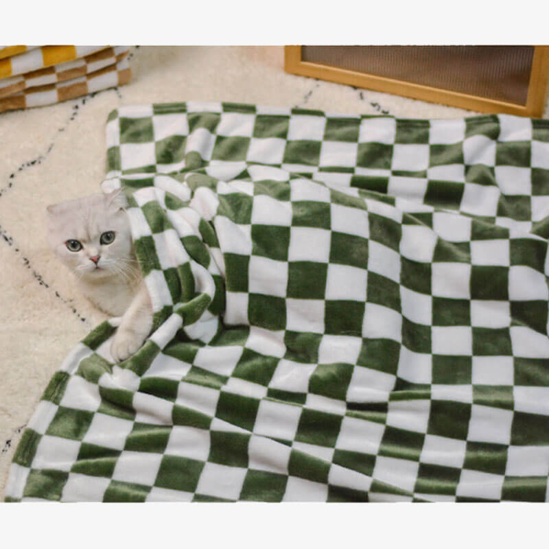 Coperta per animali in flanella a quadretti elegante per cani e gatti