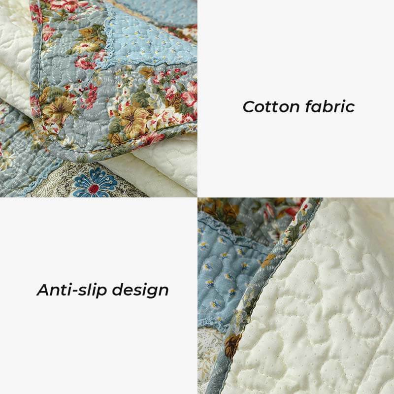 Copertura per divano in cotone a quadri floreale vintage