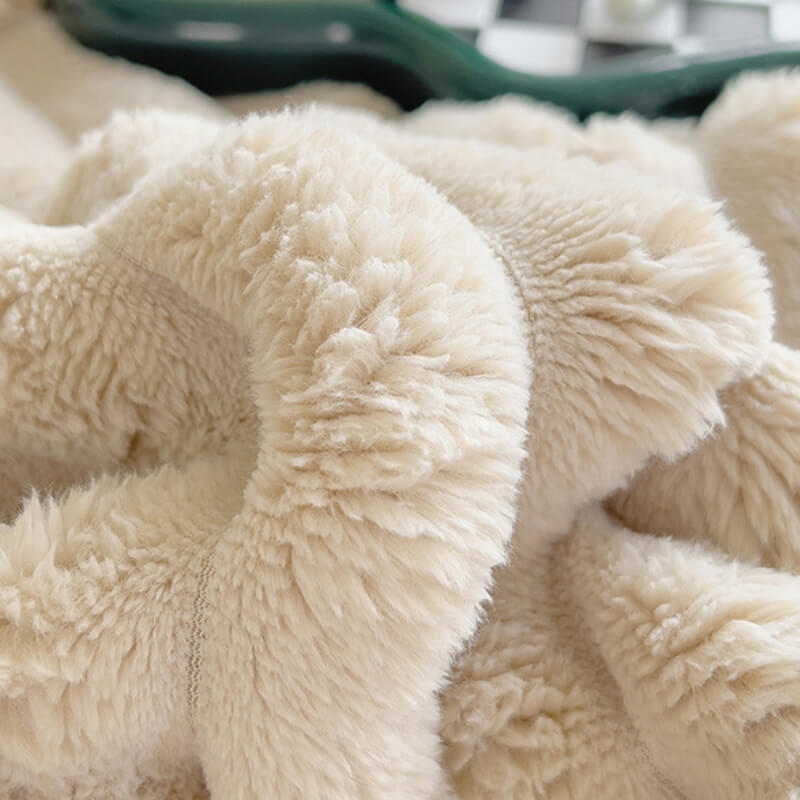 Coperta in peluche di raviolo finto caldo per divano, coperta per umani e cani.