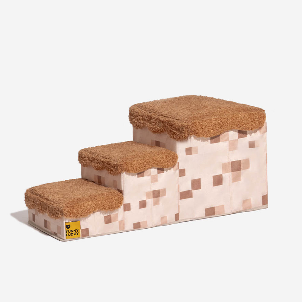Scale per animali domestici pieghevoli artigianali Retro Pixel con stoccaggio - Blocky PawGame