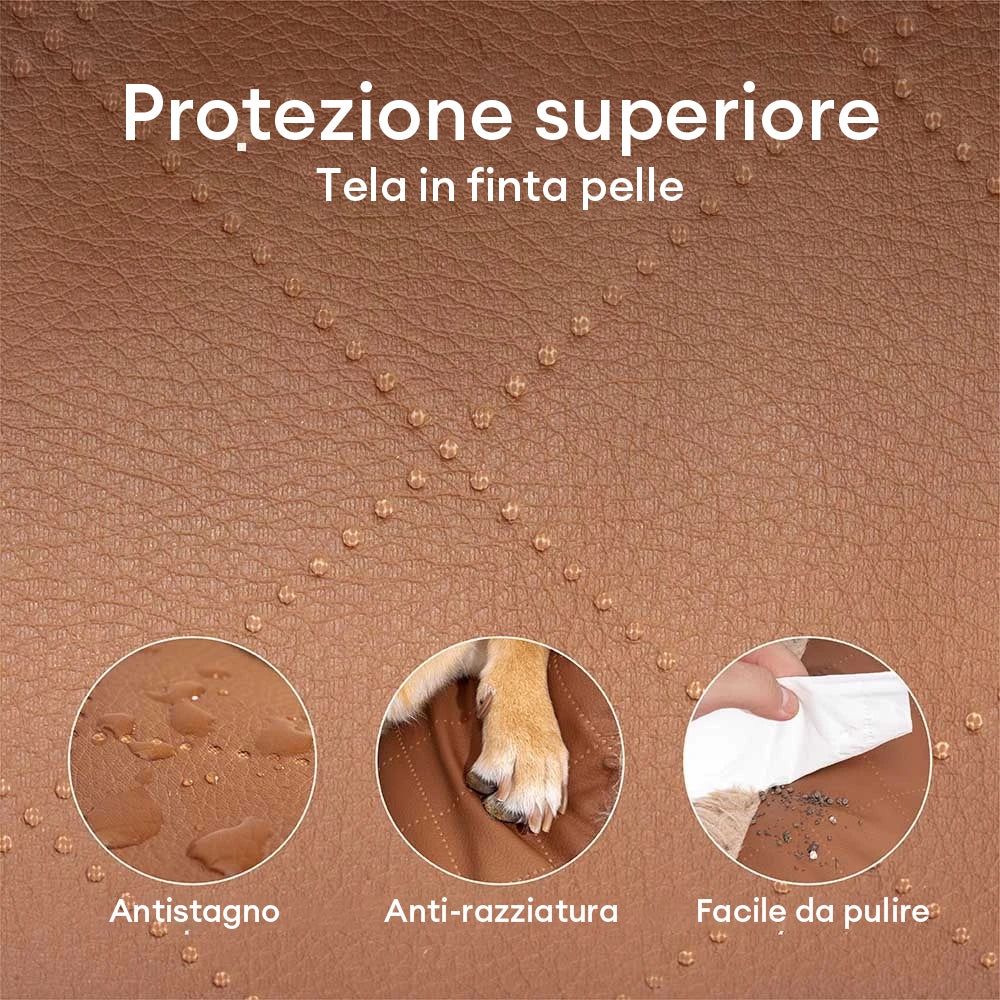 Luxe Faux Leather&Plush Removable Sponge Orthopedic Dog Bed - WarmRest