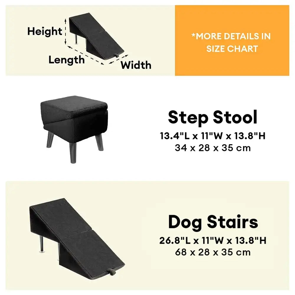 Scala per cani in legno convertibile 2 in 1 con scala a gradini domestica