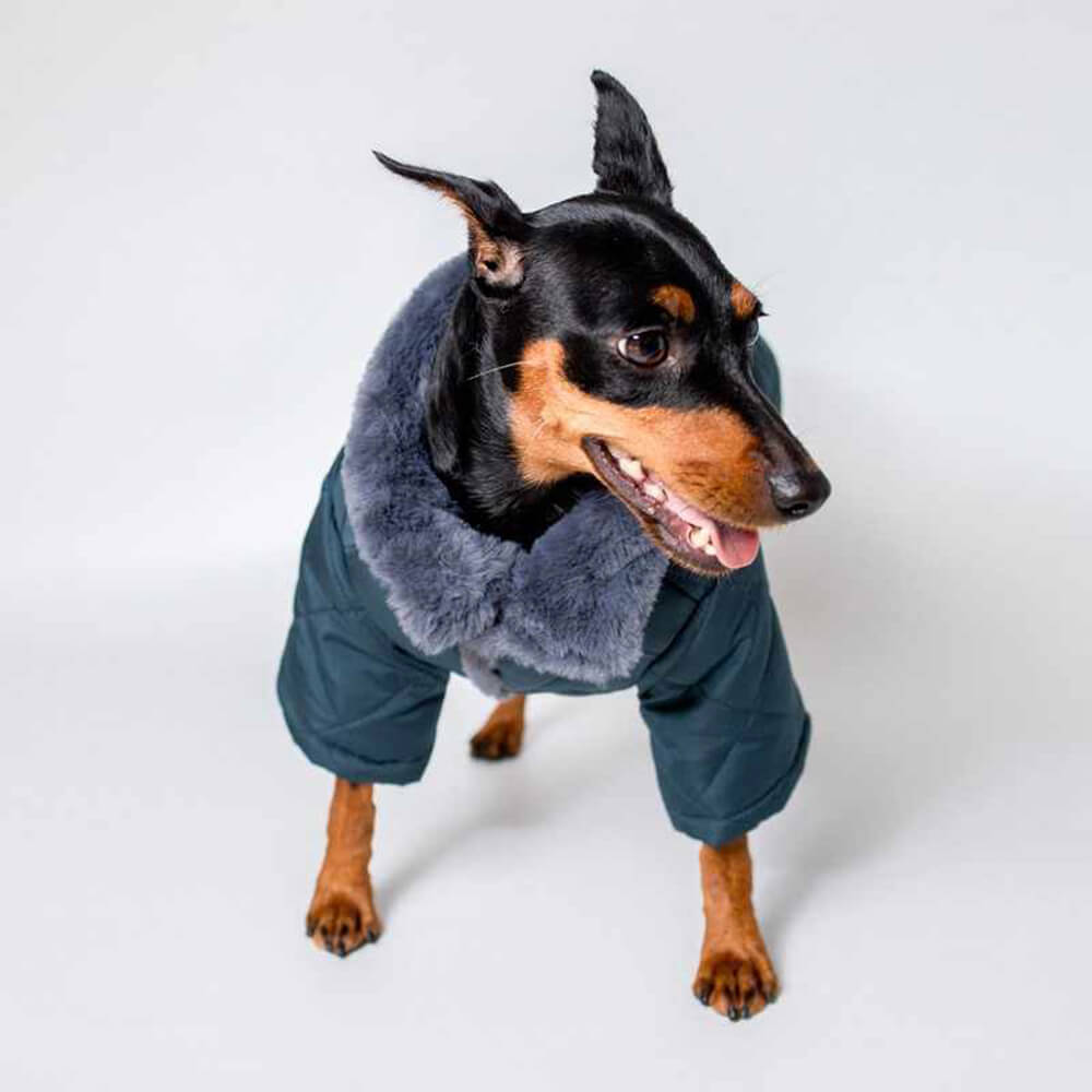 Cozy Warm Faux Fur Turtleneck Snap Fasteners Dog Coat