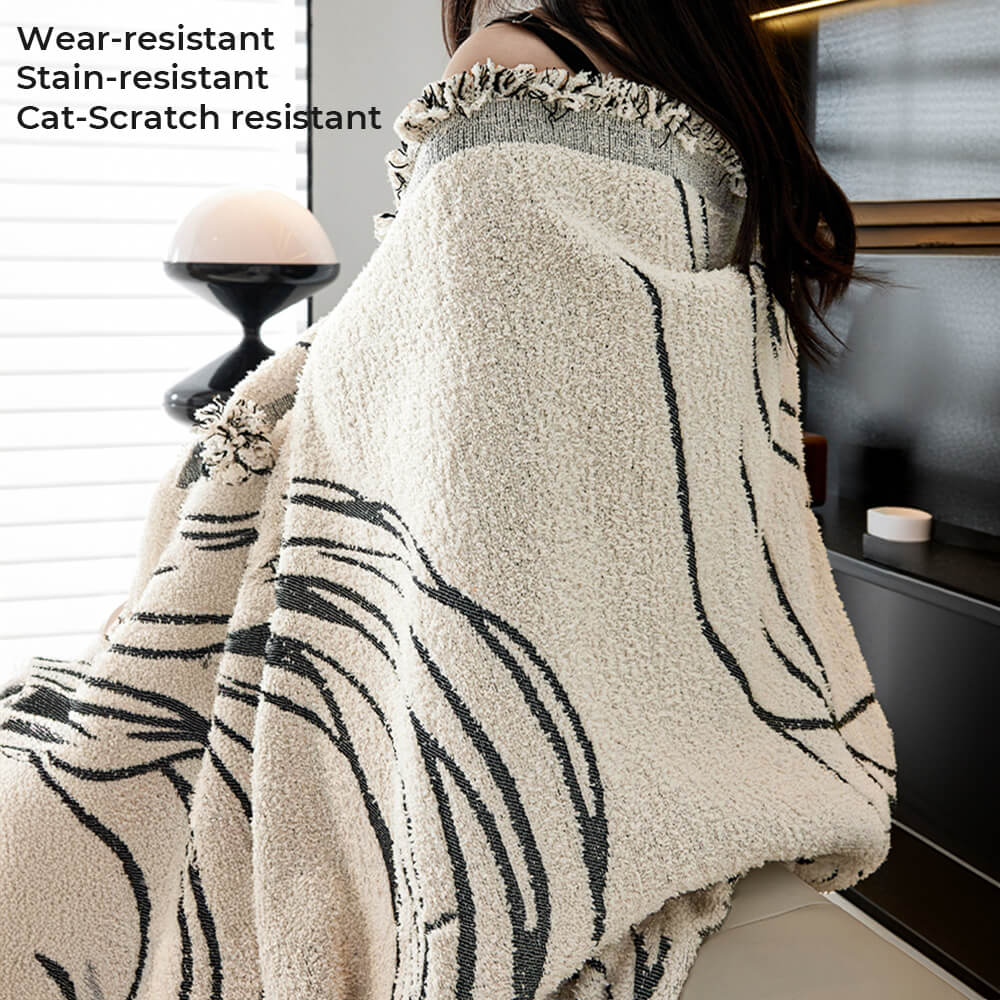 Copertura per divano minimalista in chenille, reversibile, resistente ai graffi dei gatti e antiscivolo