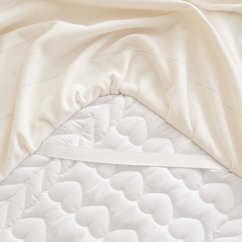Set di Gambo Letto Trapuntato in Velluto di Latte Crema