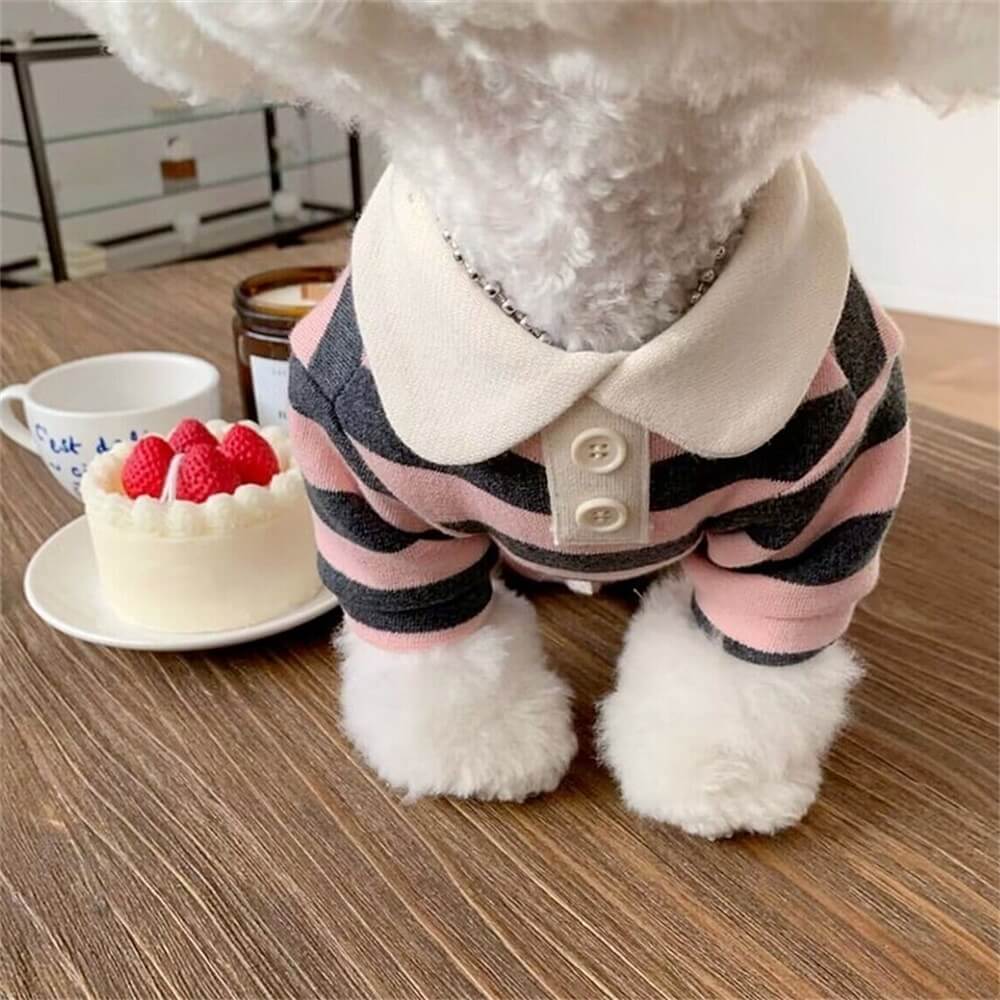 Magliette per cani a polo a righe classiche