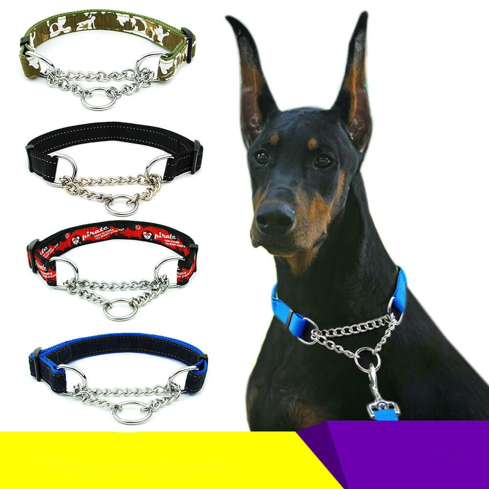 Collare per cani a catena scorrevole in nylon multicolore