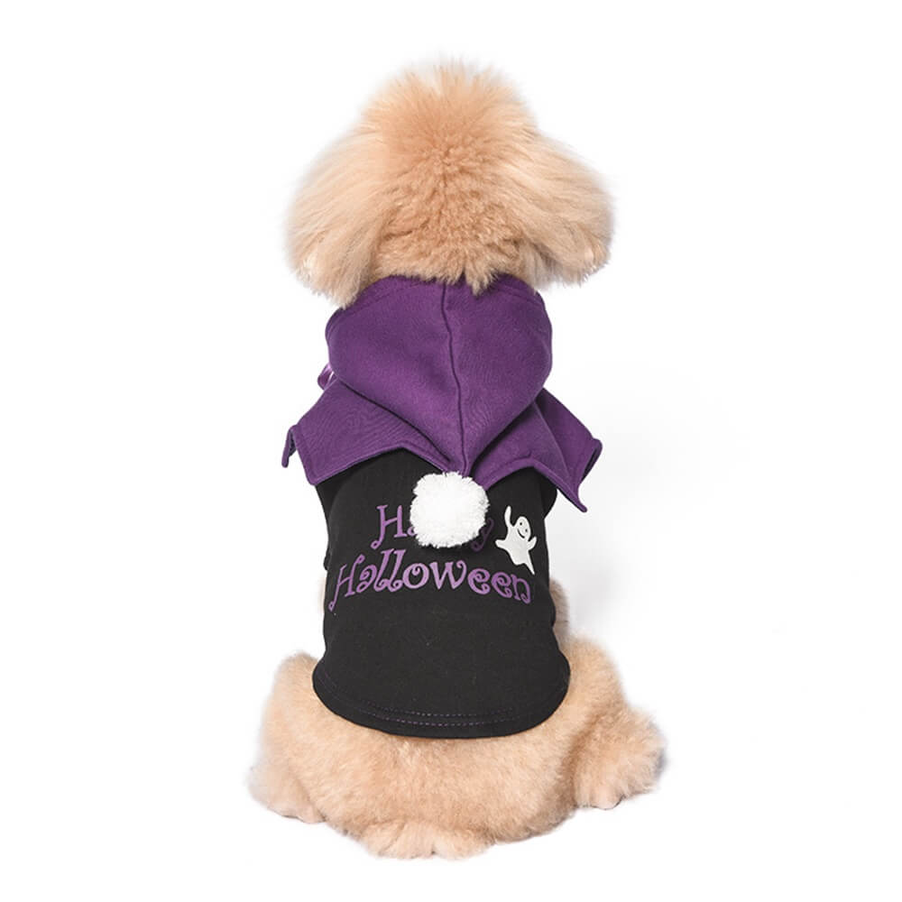 Halloween Pumpkin Funny Two-Piece Sweater and Shawl for Dogs