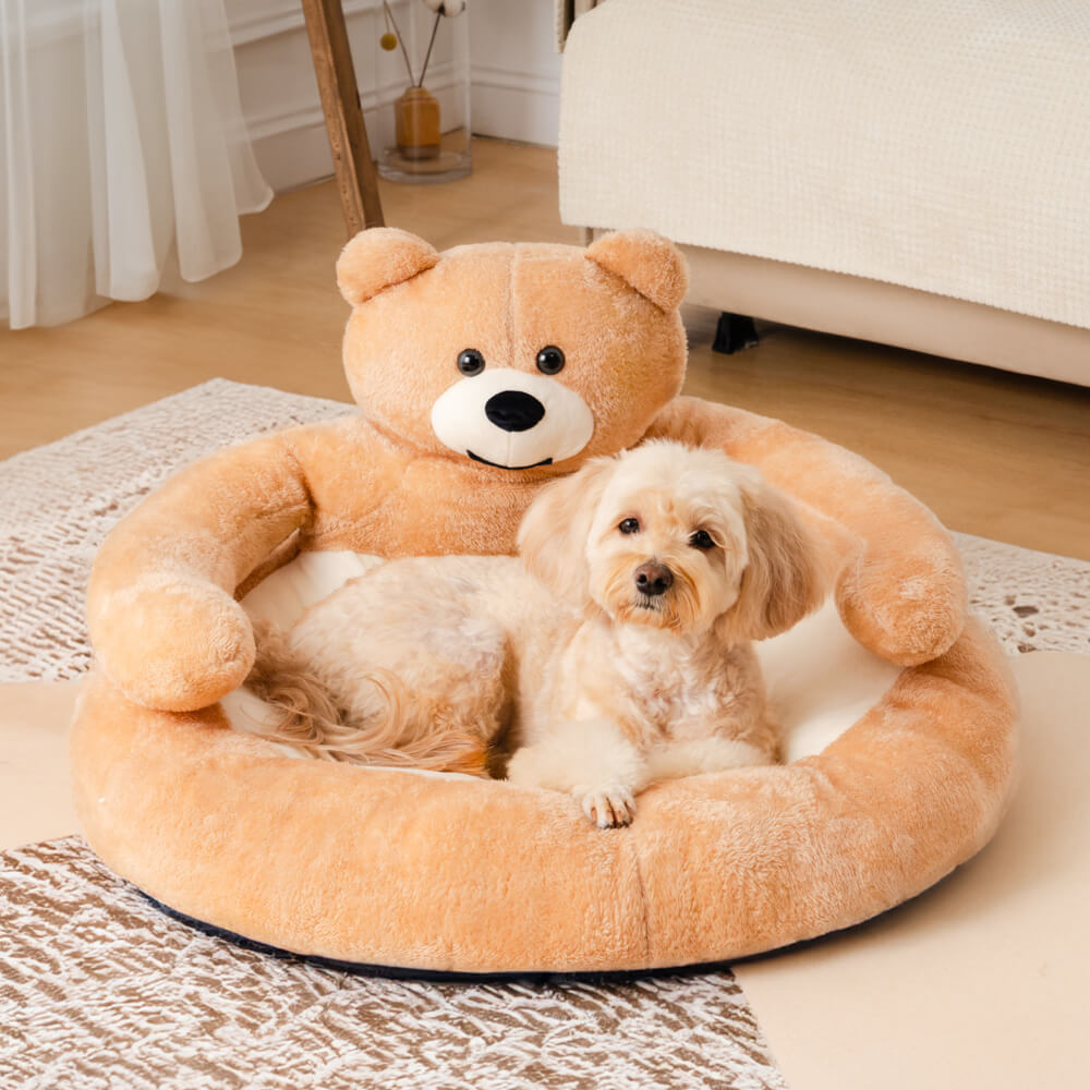 Letto per gatti a forma di orsetto, staccabile e coccoloso.