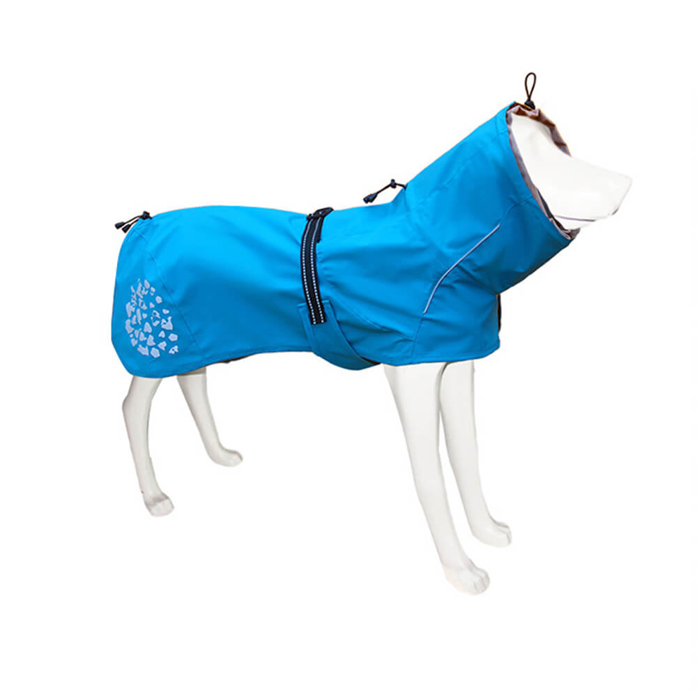 Manteau de pluie imperméable à col roulé pour chien, motif réfléchissant, extérieur