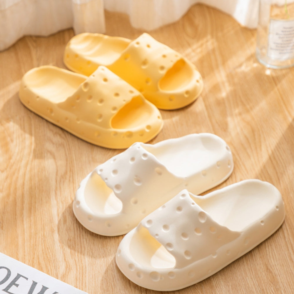 Sandales antidérapantes douces en forme de nuage de fromage, pantoufles de maison, jouets à mâcher pour chien