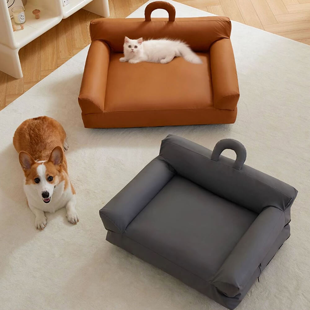 Divano letto per cani e gatti moderno, impermeabile e confortevole con schienale.
