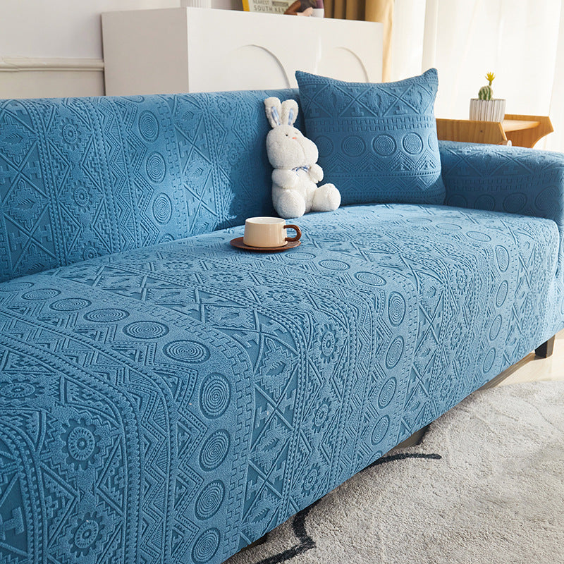 Copertura per divano Bohemien in jacquard elasticizzato, completa e antiscivolo, con fodera per cuscino.