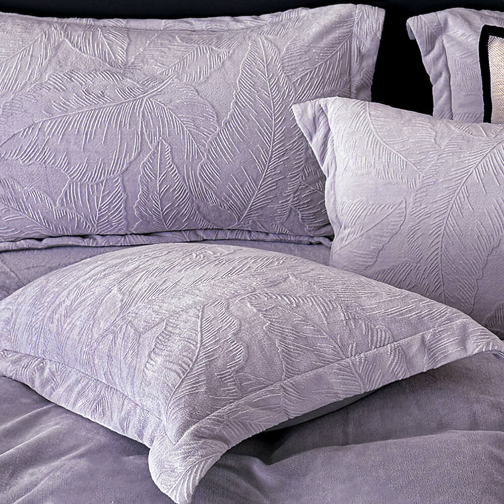 Set di lenzuola in velluto caldo di latte con relief di foglia naturale