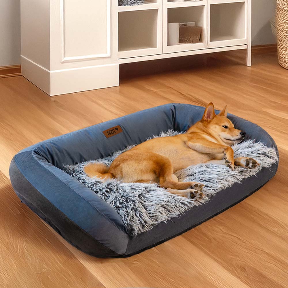 Grande letto per cani tipo divano, lavabile, soffice e accogliente, a forma di cuscino - Denim Cowboy