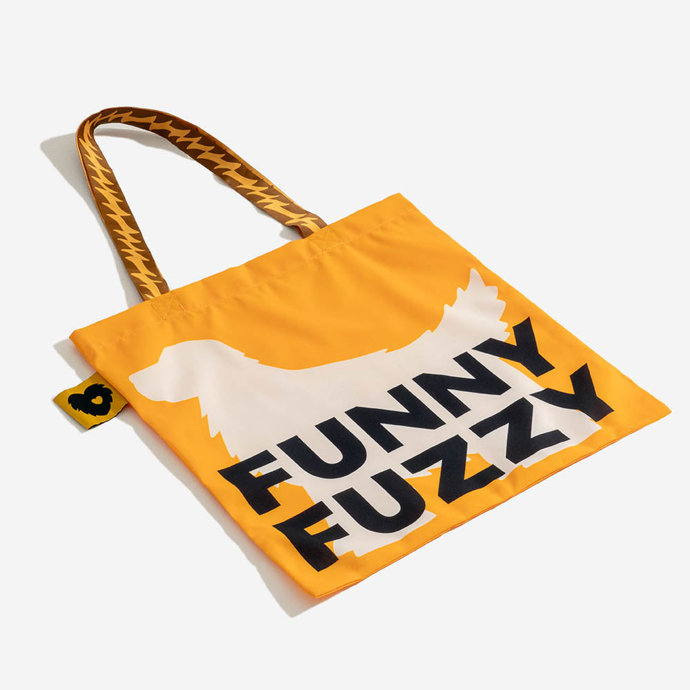 Borsa di tela pieghevole riciclata FUNNYFUZZY - Code scodinzolanti