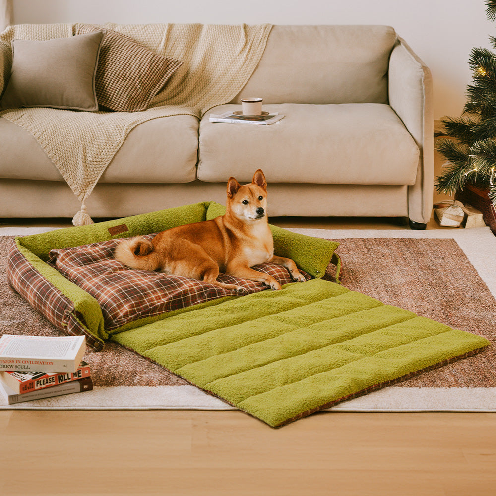 Coperte Piega Vintage Tartano Lavabili di Grande Dimensione per Cani - Avocuddle