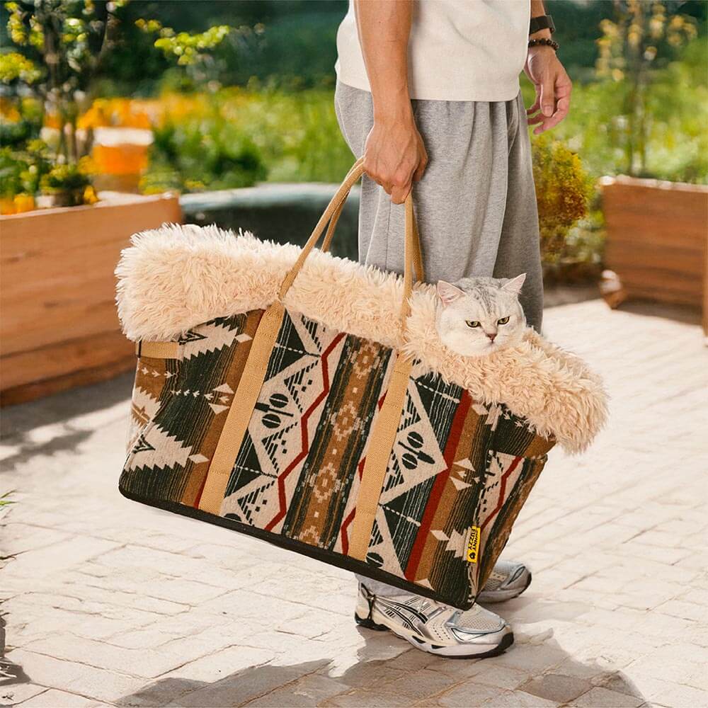 Trasportino per gatti indie boho reversibile e stagionale - Wondernap
