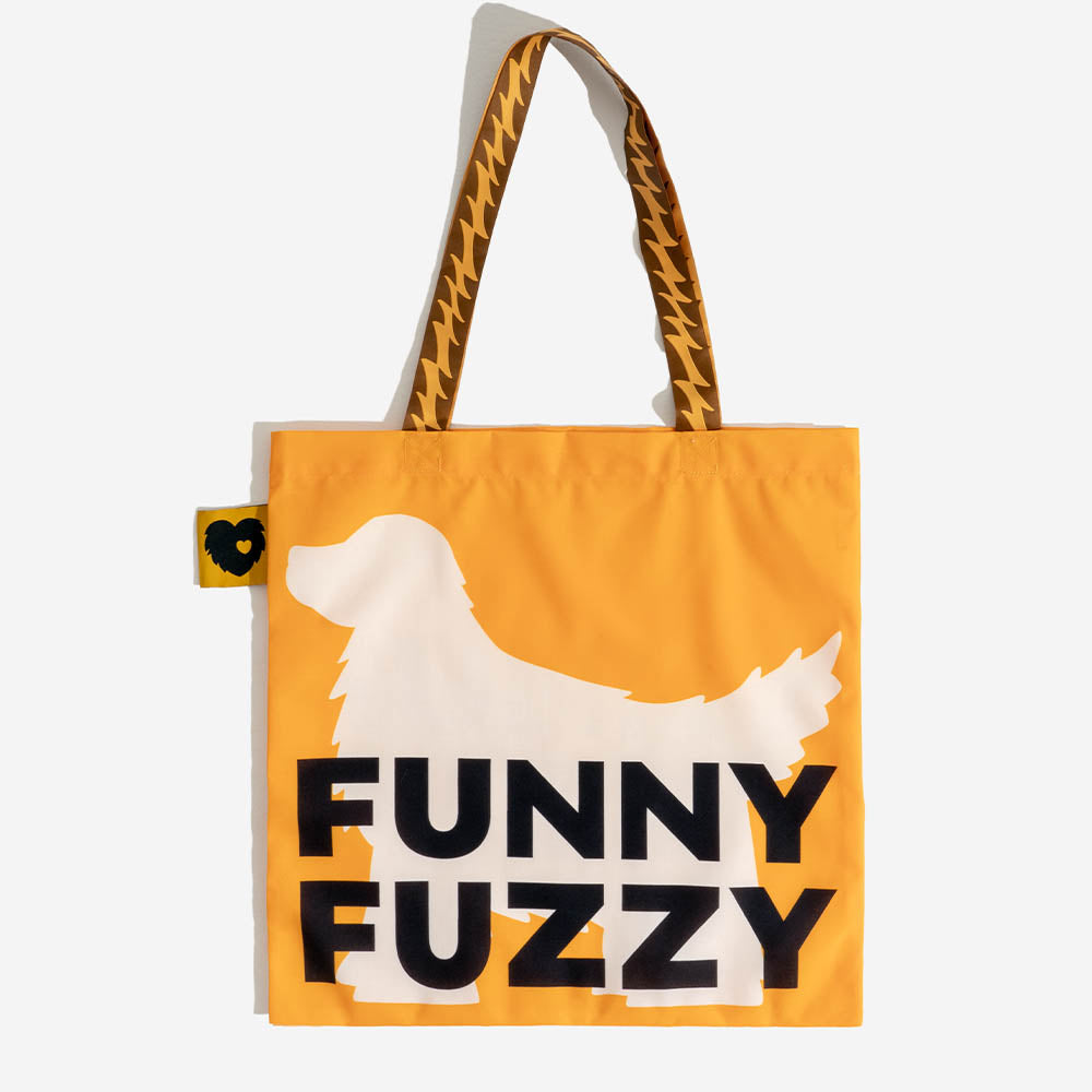 FUNNYFUZZY Borsa tote pieghevole in tela riciclata che scodinzola