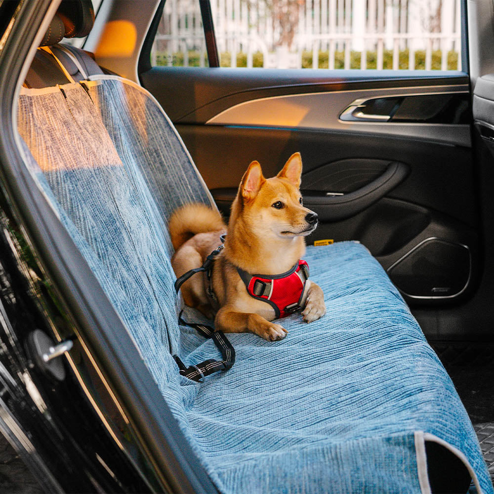 Waterproof Striped Chenille Pet Car Seat Protector Cover-Road Safer