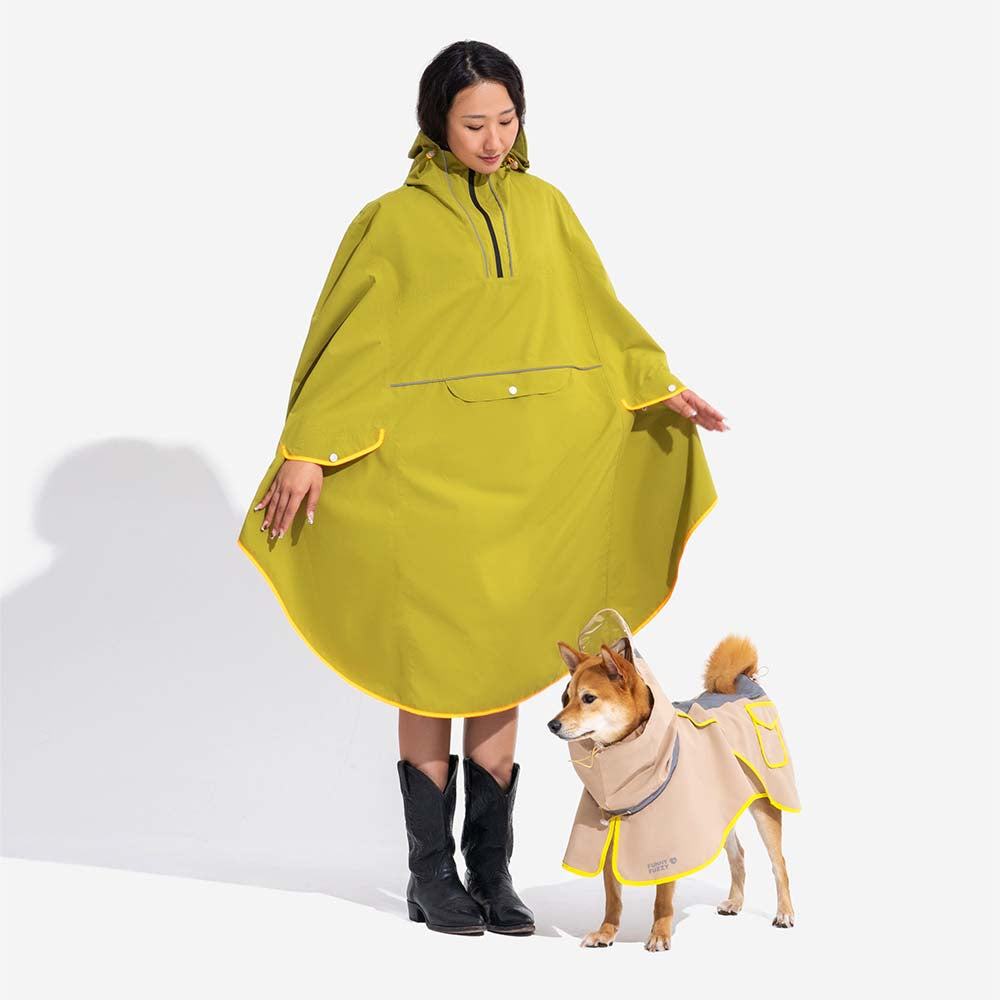 Imperméable réfléchissant réglable avec poche pour chien, imperméable assorti pour rester au sec