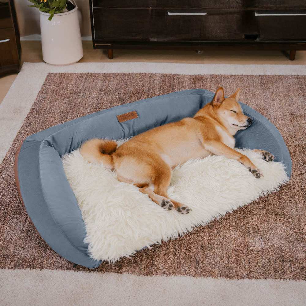 Grande letto per cani tipo divano, lavabile, soffice e accogliente, a forma di cuscino - Denim Cowboy