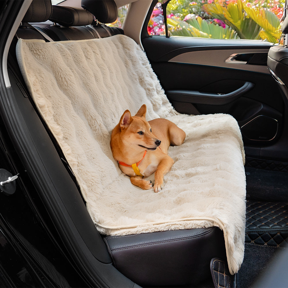 Fluffy Cozy Calming Pet Blanket Car Seat Protector Cover- Surestep