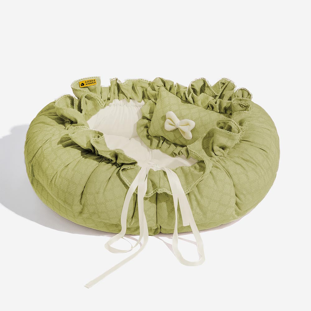 Drawstring Washable Multifunctional Round Pet Bed Mat - Floral Night Napper