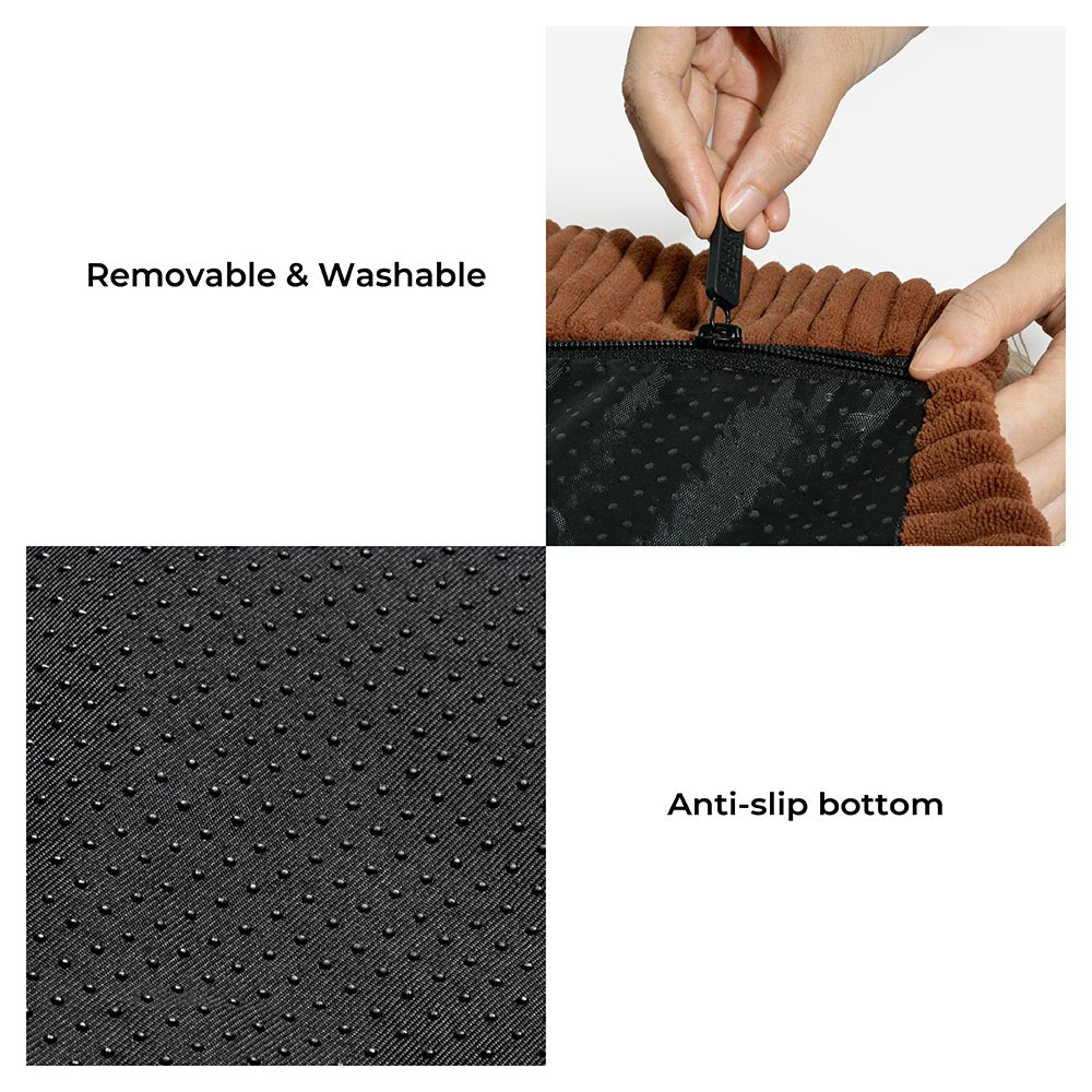 Letto per cani rotondo lavabile anti-graffio boho con pon pon - Hunter Night