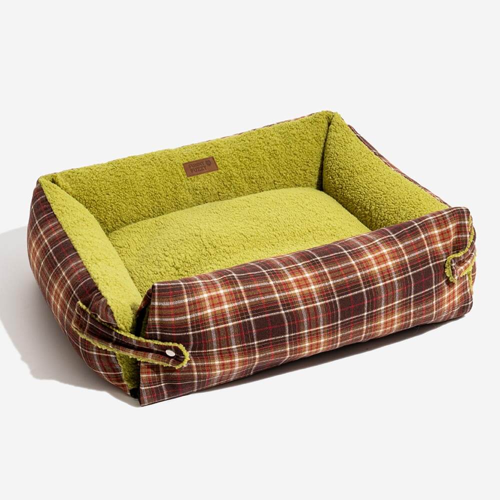 Coperte Piega Vintage Tartano Lavabili di Grande Dimensione per Cani - Avocuddle