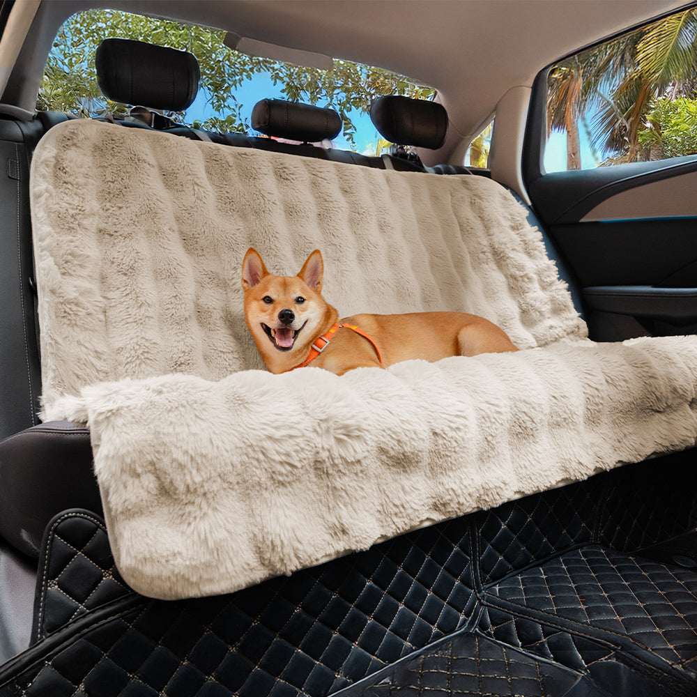 Fluffy Cozy Calming Pet Blanket Car Seat Protector Cover- Surestep