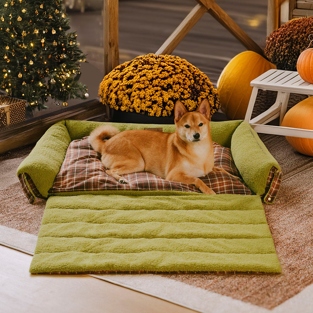 Coperte Piega Vintage Tartano Lavabili di Grande Dimensione per Cani - Avocuddle