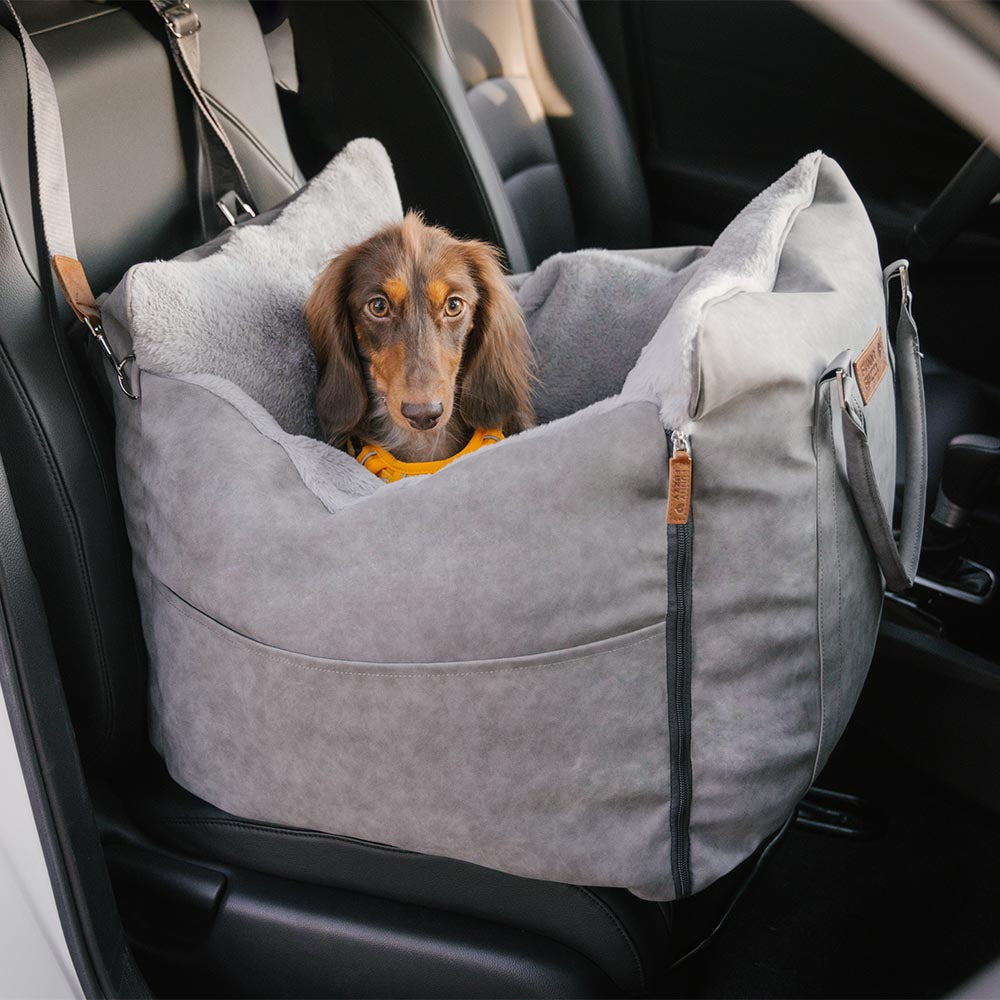 Seggiolino per auto rialzato per trasportino per cani, grande, soffice, caldo e sicuro, per viaggiare e Rover