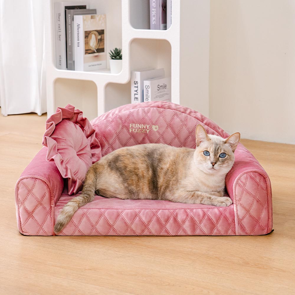 Pinky Cozy Indoor Sofa Calming Cat Bed -  Princess Lord