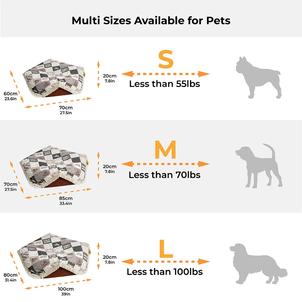 Letto per cani rotondo lavabile anti-graffio boho con pon pon - Hunter Night