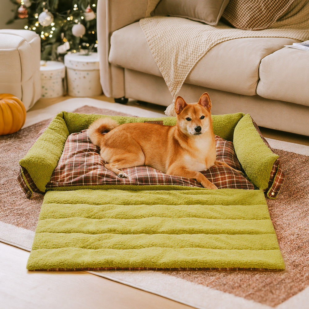 Coperte Piega Vintage Tartano Lavabili di Grande Dimensione per Cani - Avocuddle