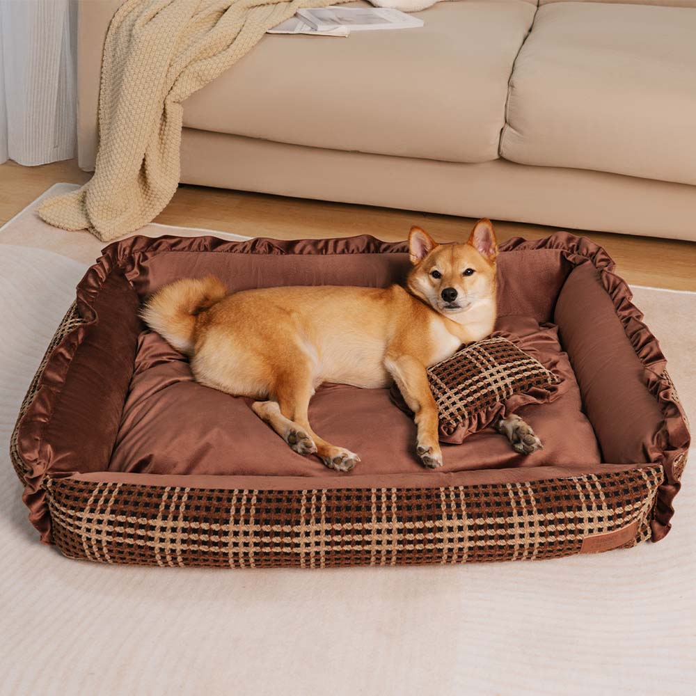 Classic Luxury Washable Cozy Bolster Dog Bed- Bliss Napper