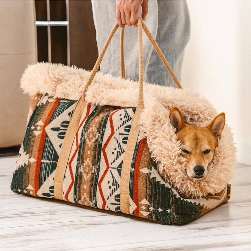 Grande Trasportino Reversibile per Animali Domestici Indie Boho e Sacco a Pelo per Cani - Wondernap