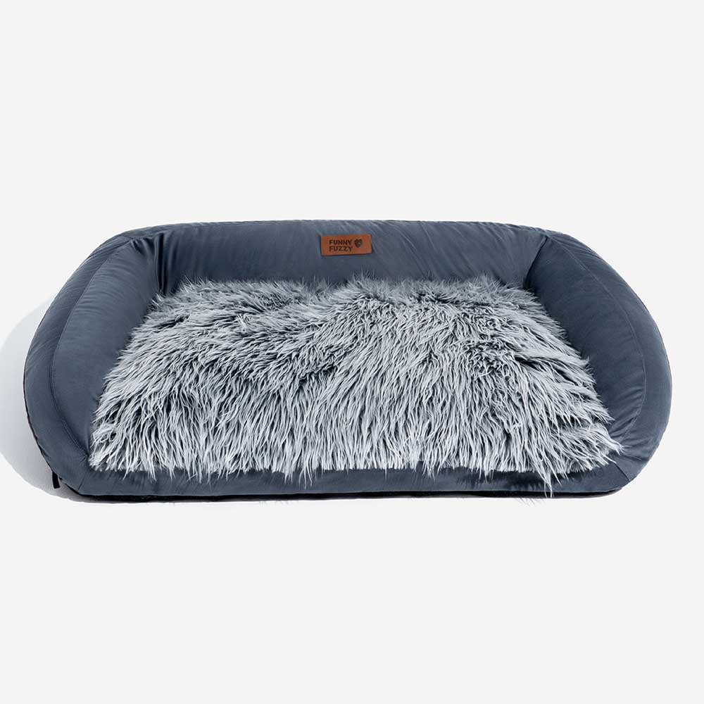 Grande letto per cani tipo divano, lavabile, soffice e accogliente, a forma di cuscino - Denim Cowboy