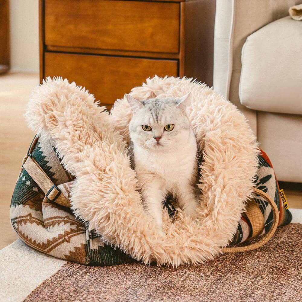 Trasportino per gatti indie boho reversibile e stagionale - Wondernap